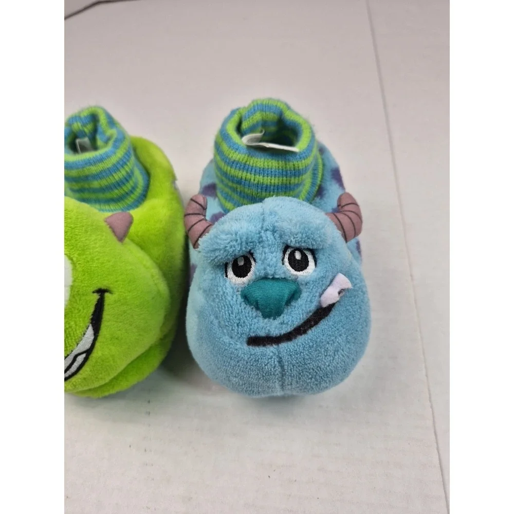 Monsters Inc Toddler Boys‎ Slippers Size 7-8 Mike Sullivan Sully Fuzzy Grippers
